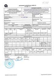 Сертификат на алюминиевые плиты Амг6, размеры 20х1200х3000 мм по ГОСТ 17232-99